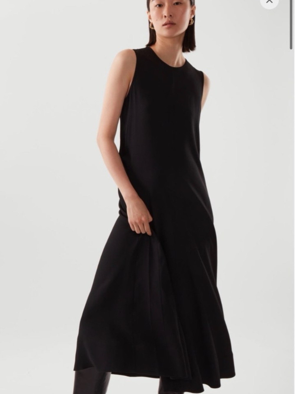 COS Black Sleeveless Midi Dress